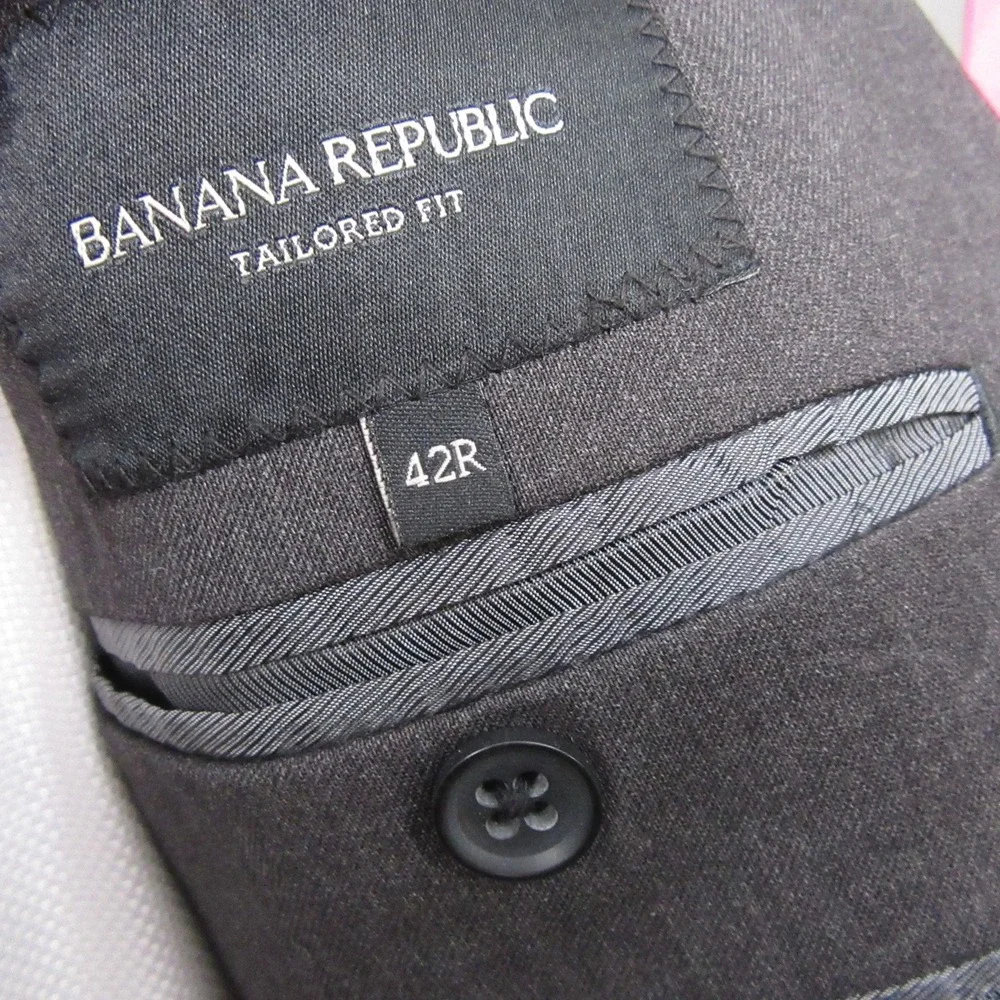 Banana Republic Sport Coat 42R Slim Gray Cerruti Italian Wool Double Vent Modern